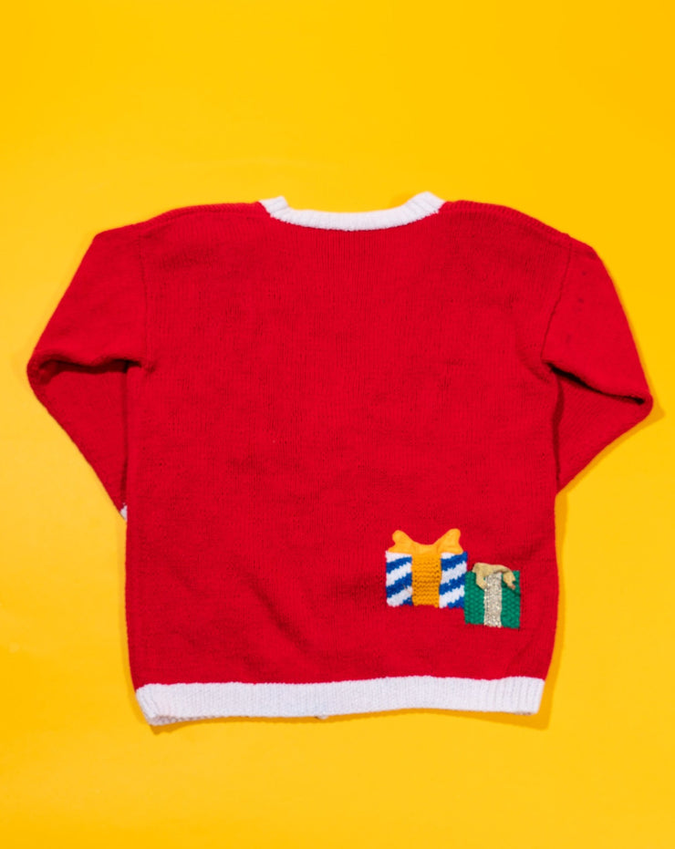 Vintage 90s Talbots Hand Knitted Christmas Cardigan Sweater