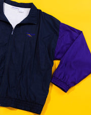 Vintage 90s Reebok Windbreaker Jacket (Navy/Purple)