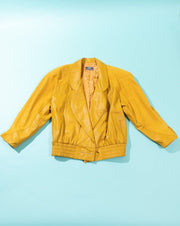 Vintage 80s Yellow G III Leather Design's Jacket