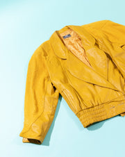 Vintage 80s Yellow G III Leather Design's Jacket