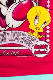 Vintage 1995 Looney Tunes Blues Crop Top tweety bird and Sylvester cat from retro candy