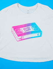 Retro Candy Cotton Candy VHS Crop Top