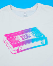 Retro Candy Cotton Candy VHS Crop Top
