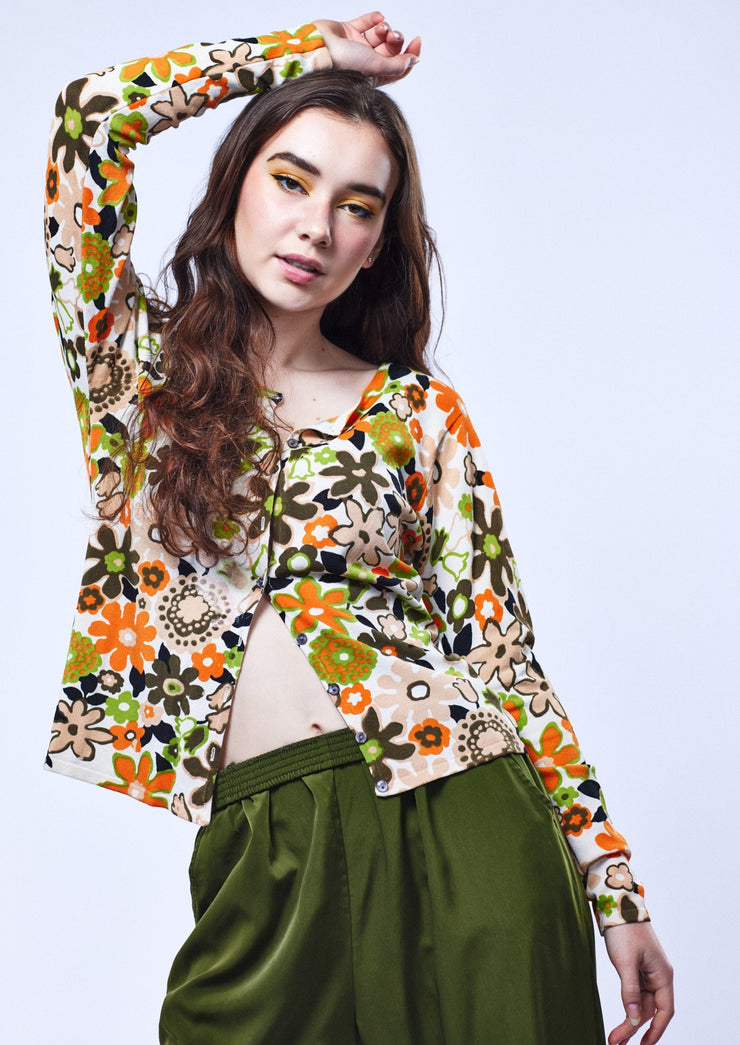Vintage 70s Joseph A. Floral Button Up