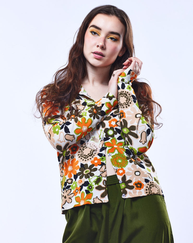 Vintage 70s Joseph A. Floral Button Up