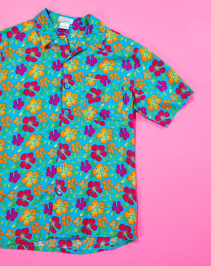 Vintage 90s OTC Floral Hawaiian Short Sleeve Button Up