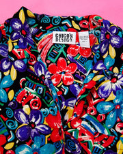 Vintage 80s Chico's Design Floral Button Up