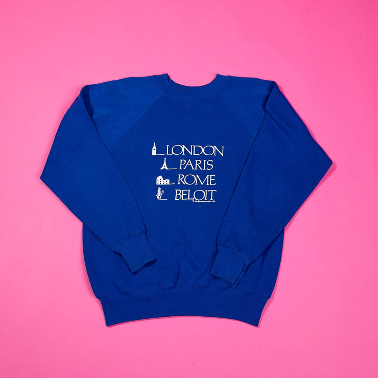 Vintage 1988 London Paris Rome Beloit Crewneck Sweater