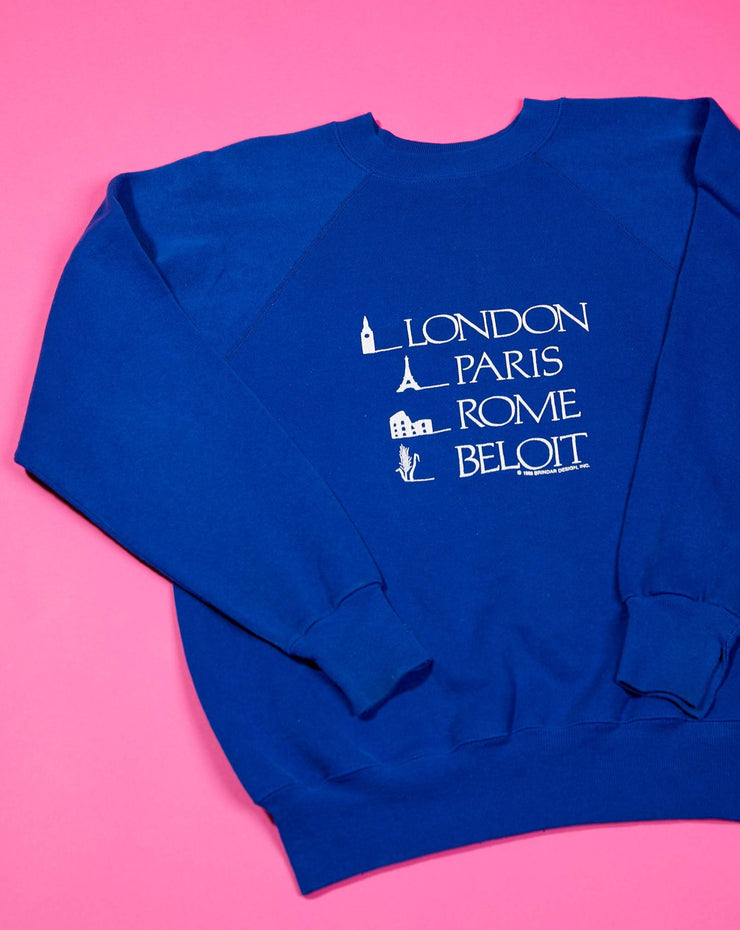 Vintage 1988 London Paris Rome Beloit Crewneck Sweater