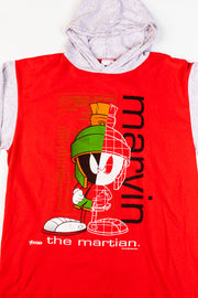 single stitch Vintage 1993 Marvin the Martian Long Sleeve Hooded T-shirt retro candy vintage
