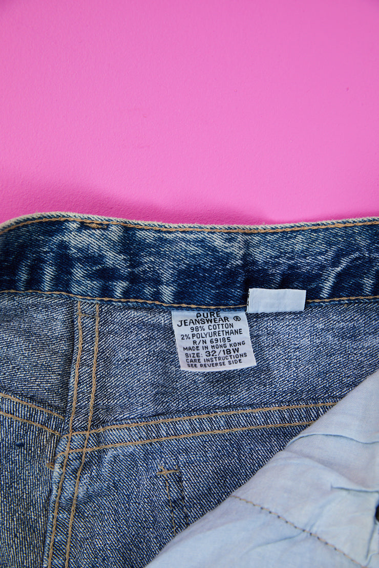 Vintage 90s Pure Jeans Wear Acid Washed High Waisted Jeans