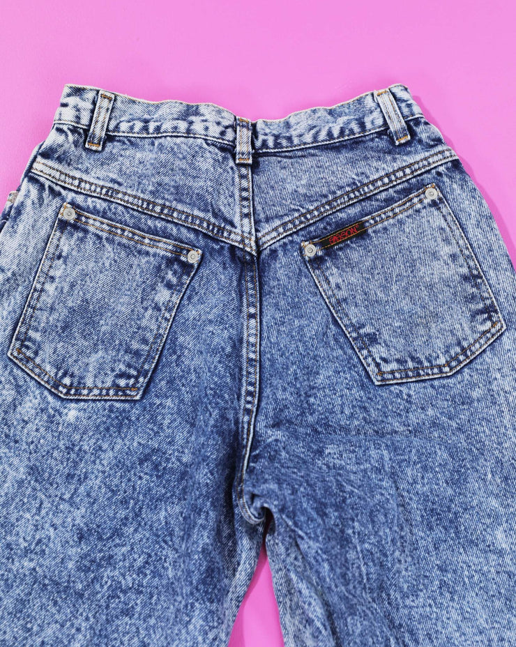 Vintage 80s Sasson Blue Acid Washed High Waisted Jeans