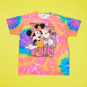 RARE Vintage 90s Disney Mickey and Minnie Mouse Tie-dye T-shirt
