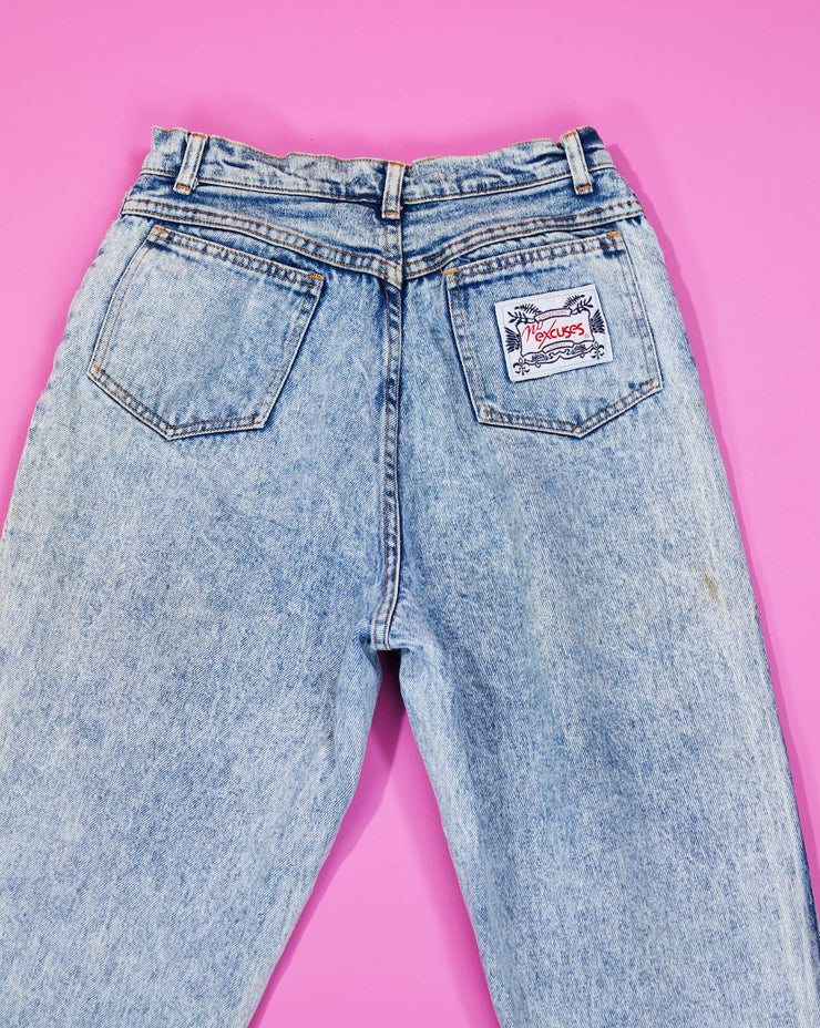 Vintage 80s No Excuses Acid Washed Jeans
