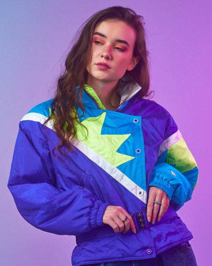 Vintage 80s Fera Skiwear Neon Retro Puffer Jacket
