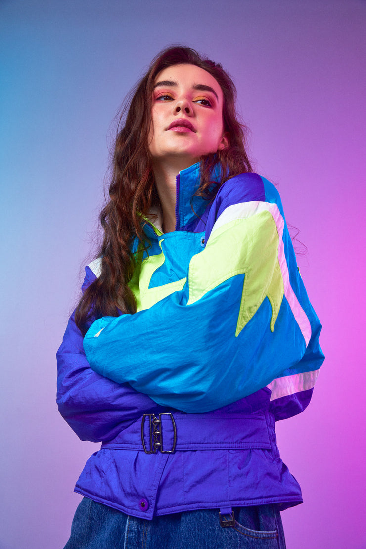 Vintage 80s Fera Skiwear Neon Retro Puffer Jacket