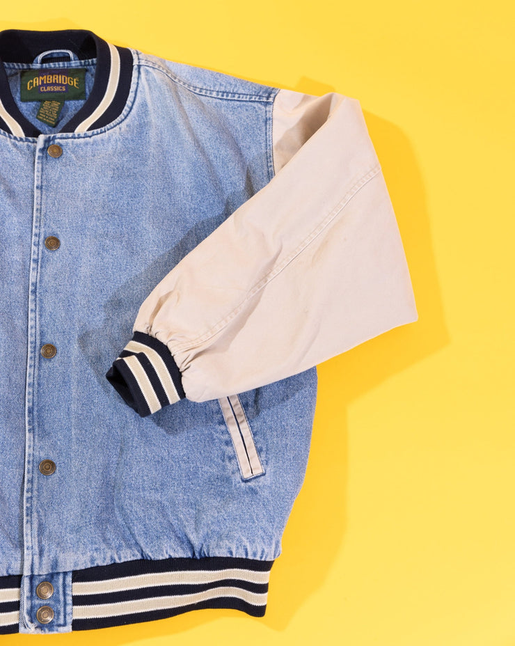 Vintage 90s Cambridge Classics Denim Varsity Jacket