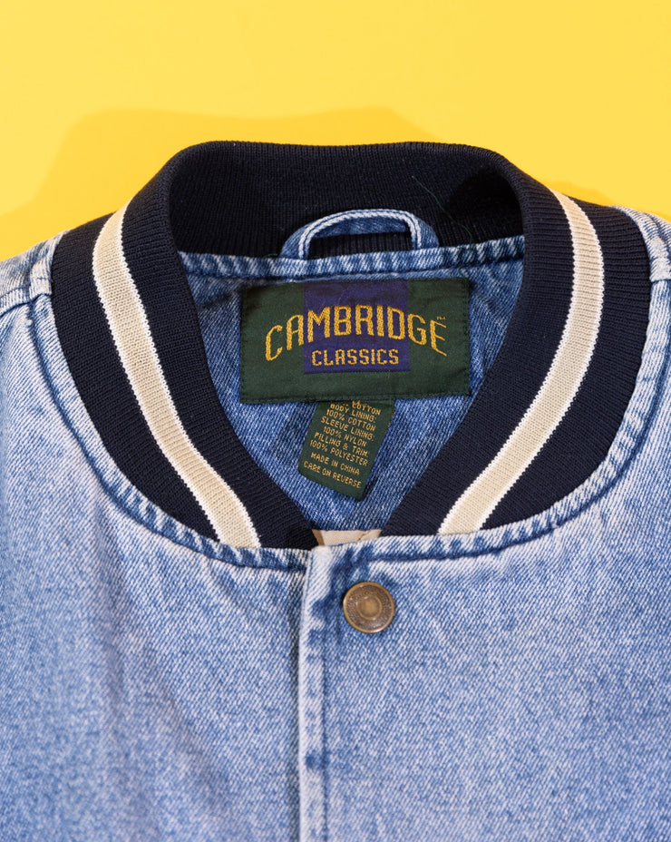 Vintage 90s Cambridge Classics Denim Varsity Jacket