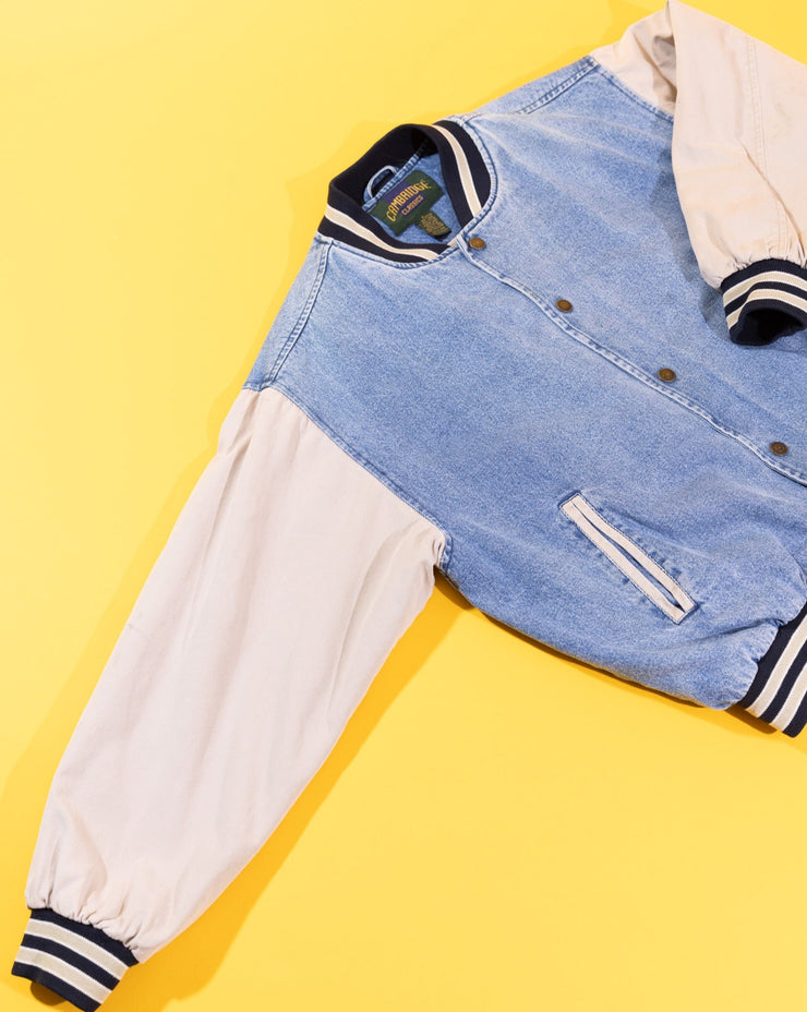 Vintage 90s Cambridge Classics Denim Varsity Jacket