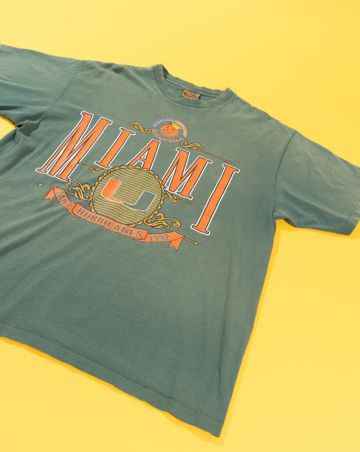 Vintage 1992 University of Miami Hurricanes Orange Bowl T-shirt