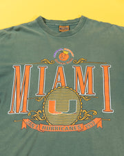 Vintage 1992 University of Miami Hurricanes Orange Bowl T-shirt