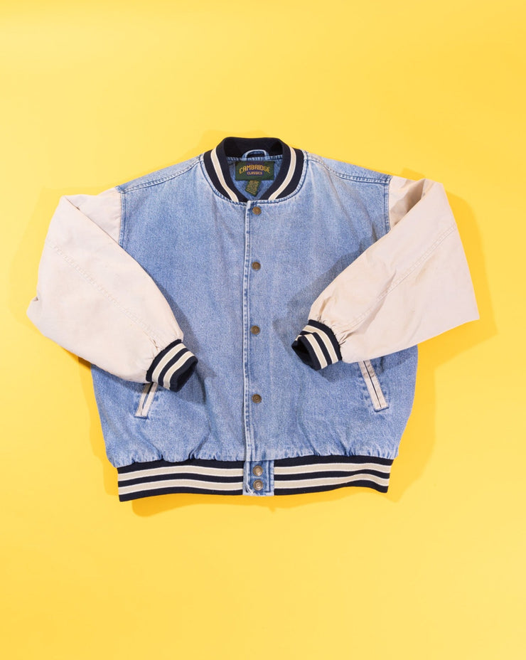Vintage 90s Cambridge Classics Denim Varsity Jacket