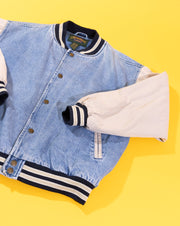Vintage 90s Cambridge Classics Denim Varsity Jacket