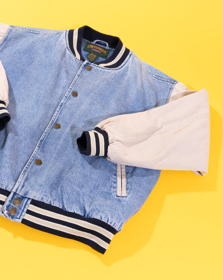 Vintage 90s Cambridge Classics Denim Varsity Jacket