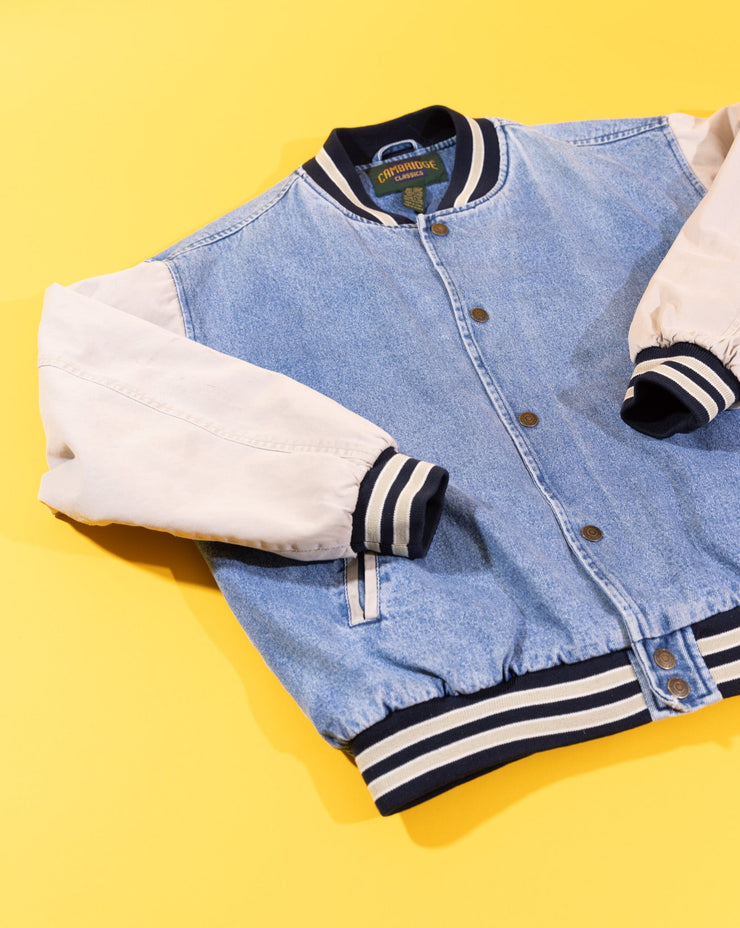 Vintage 90s Cambridge Classics Denim Varsity Jacket