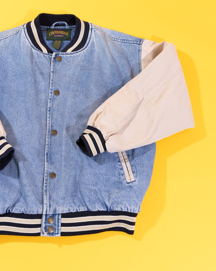 Vintage 90s Cambridge Classics Denim Varsity Jacket