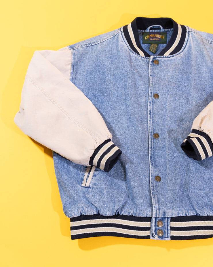 Vintage 90s Cambridge Classics Denim Varsity Jacket