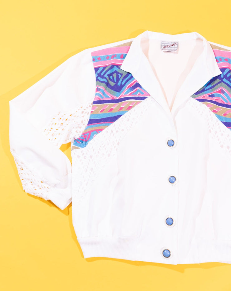 Vintage 80s Matches Retro Button Up Jacket