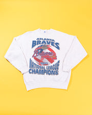 1995 Starter Atlanta Braves National League Champions Crewneck Sweater