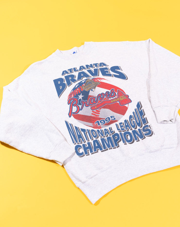 1995 Starter Atlanta Braves National League Champions Crewneck Sweater