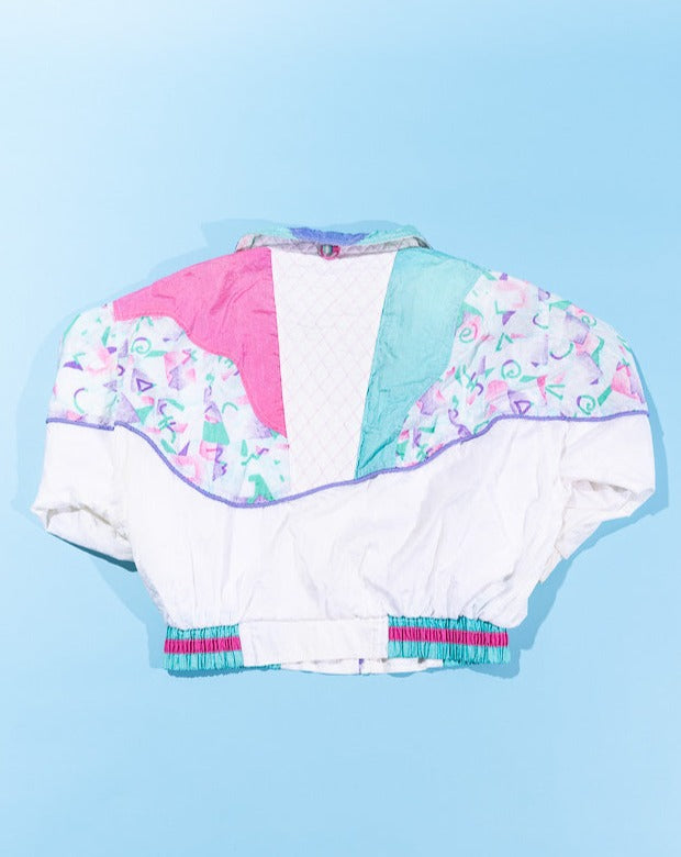 Vintage 80s Retro Geometric Design Windbreaker