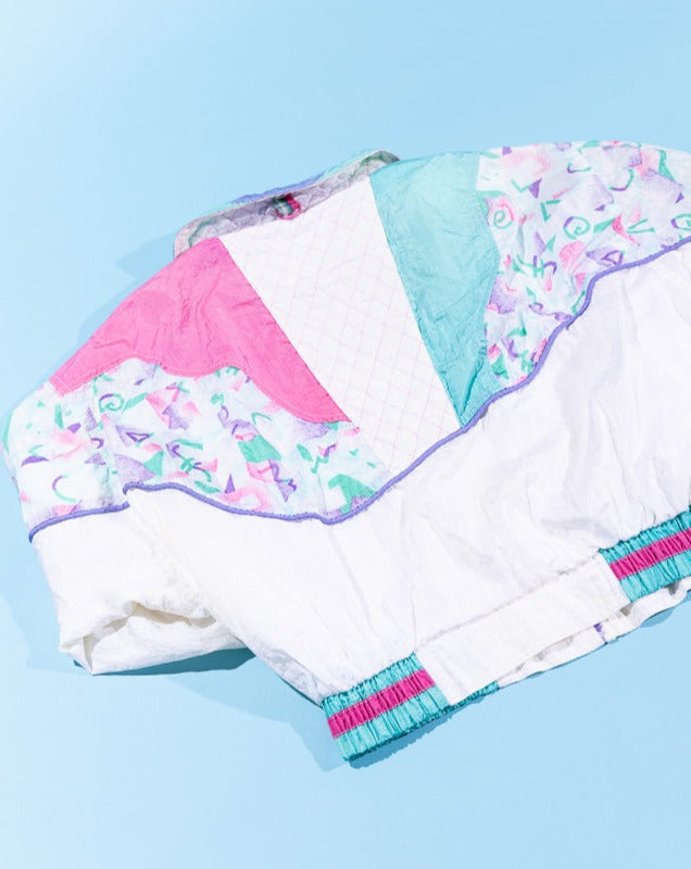 Vintage 80s Retro Geometric Design Windbreaker