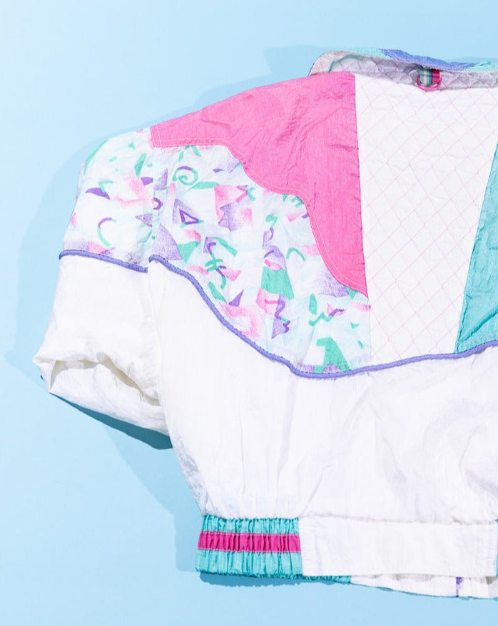 Vintage 80s Retro Geometric Design Windbreaker