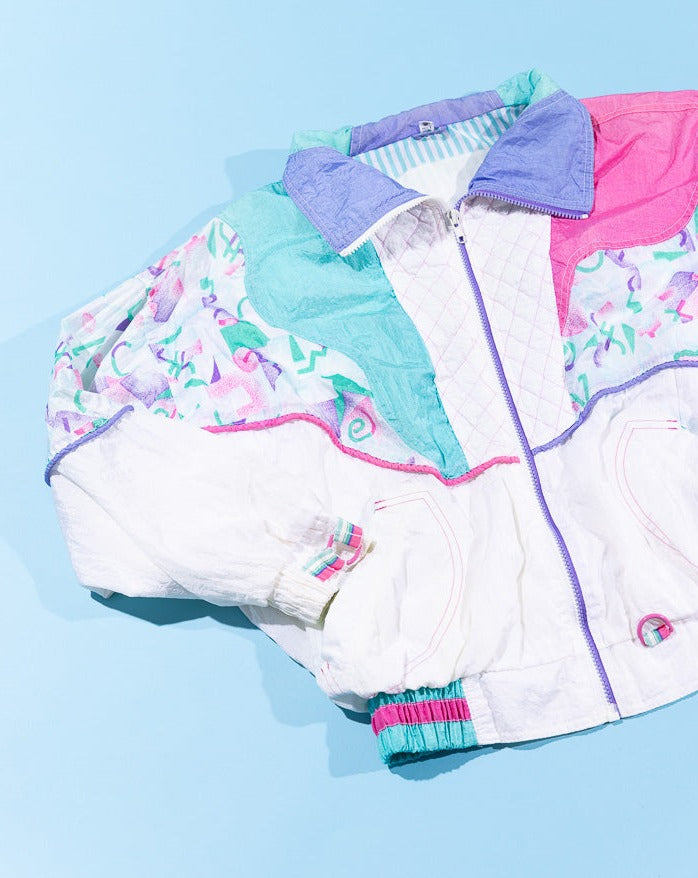 Vintage 80s Retro Geometric Design Windbreaker