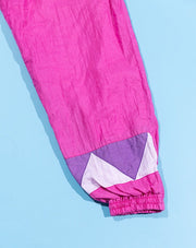 Vintage 90s Pink Windbreaker Pants (purple design)