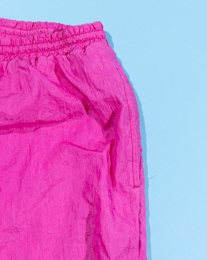 Vintage 90s Pink Windbreaker Pants (purple design)