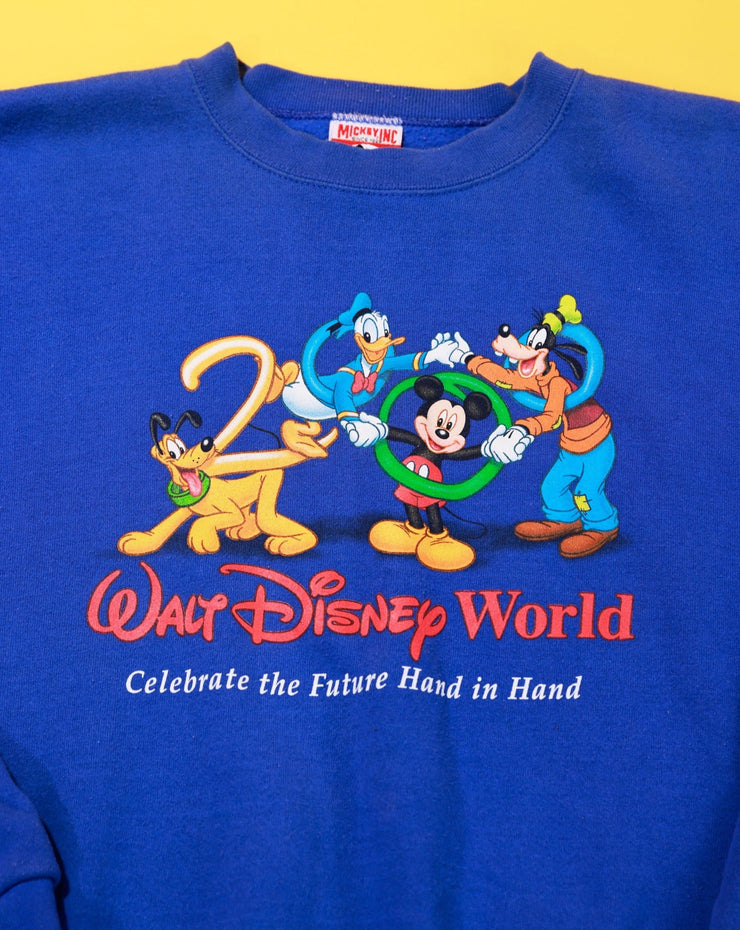 Vintage Y2K Walt Disney World Celebrate the Future Hand in Hand Crewneck Sweater