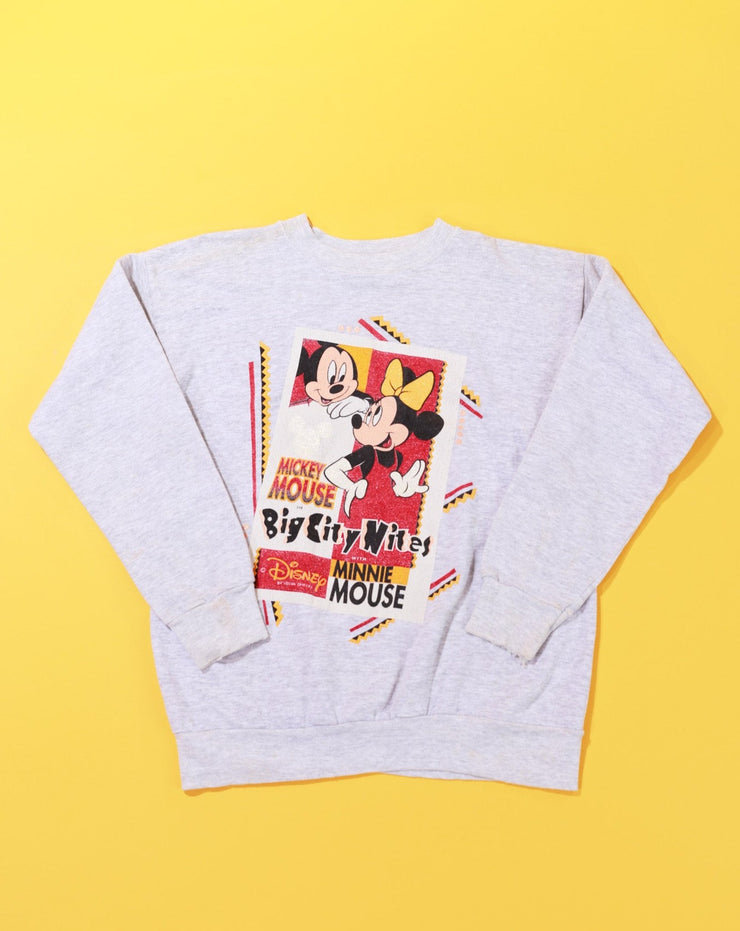 Vintage 80s Mickey and Minnie Mouse Big City Nites Crewneck Sweater