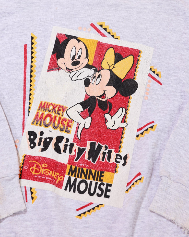 Vintage 80s Mickey and Minnie Mouse Big City Nites Crewneck Sweater