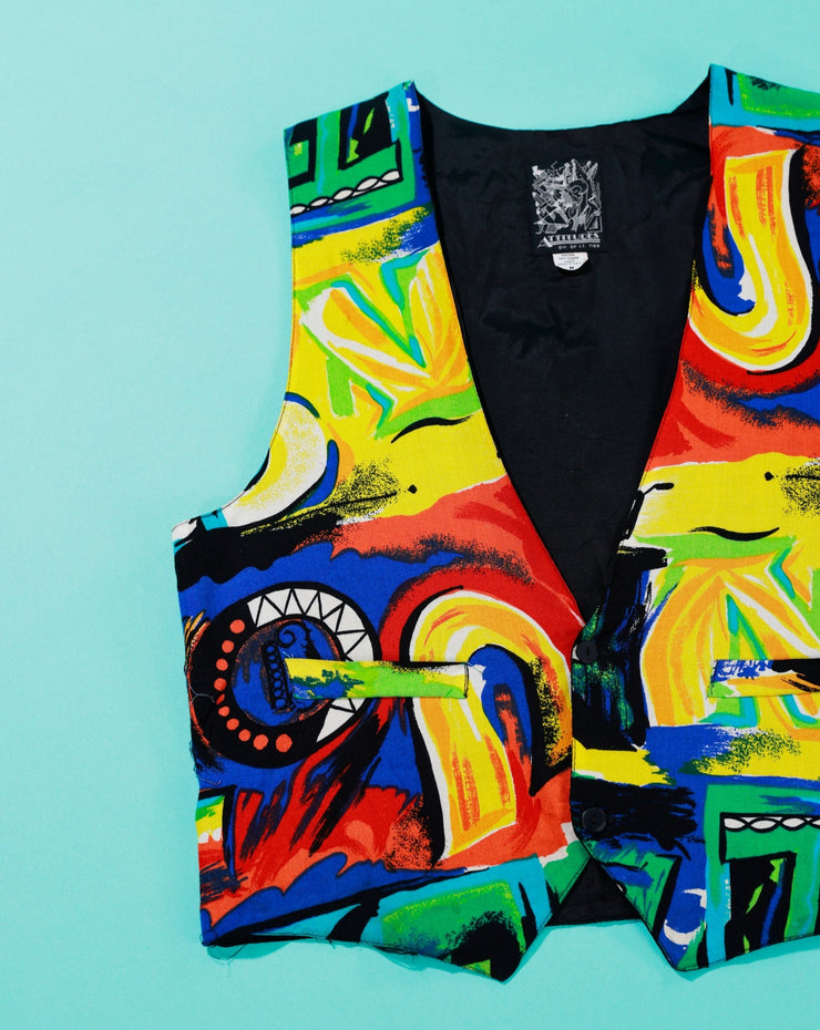 Vintage 90s Attitudes Retro Abstract Vest