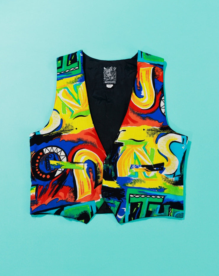 Vintage 90s Attitudes Retro Abstract Vest