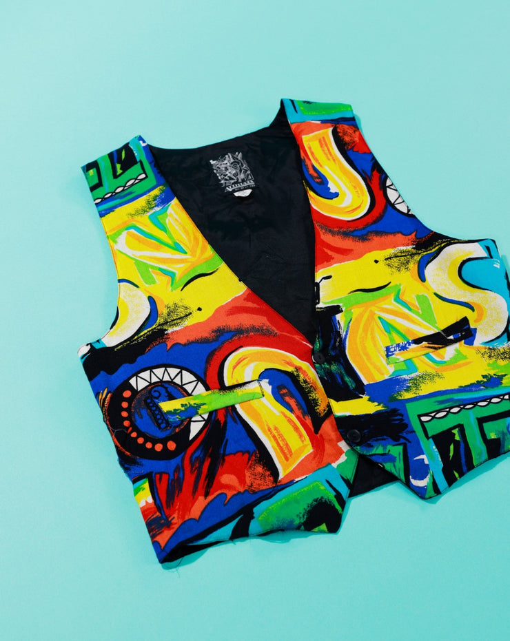 Vintage 90s Attitudes Retro Abstract Vest