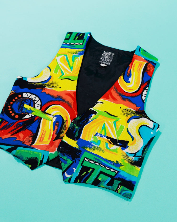 Vintage 90s Attitudes Retro Abstract Vest