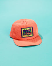 Vintage 80s Iloilo Philippines Neon Orange Snapback Hat