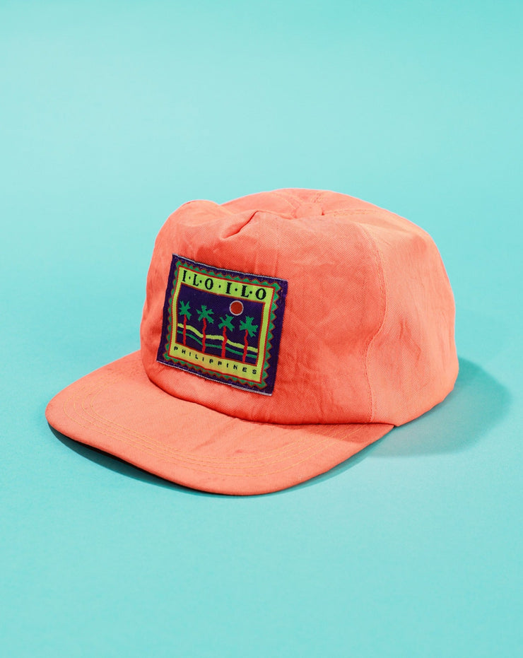 Vintage 80s Iloilo Philippines Neon Orange Snapback Hat