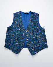 90's Cabin Creek blue floral vest "Topanga" retro candy vintage